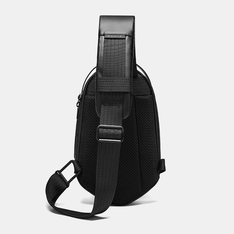 Mænd Oxford Anti-tyveri Usb Opladning Polyhedron Vandtæt Udendørs Crossbody Taske Brysttaske Sling Bag