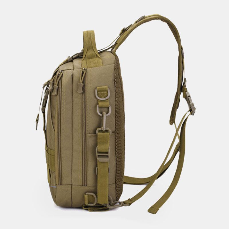 Mænd Oxford Camo Multifunktion Vandtæt Udendørs Sports Ridning Taktisk Skuldertaske Crossbody Taske Brysttaske