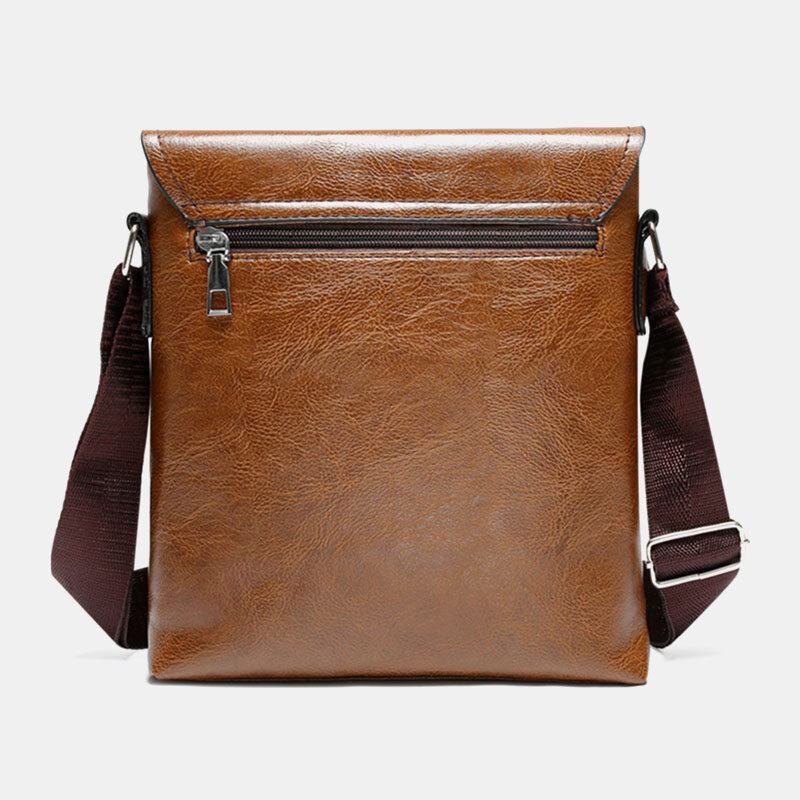 Mænd Pu Læder Anti-tyveri Skulder Stor Kapacitet Retro 6.3 Tommer Telefontaske Crossbody Tasker