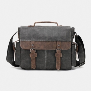 Mænd Pu Læder Flap-over Crossbody-tasker Med Stor Kapacitet Casual Fashion Messenger-taske Med Flere Lommer Håndtaske Skuldertaske