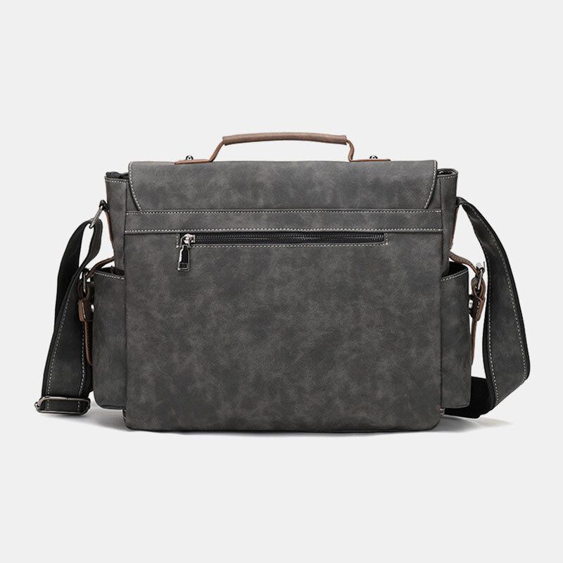 Mænd Pu Læder Flap-over Crossbody-tasker Med Stor Kapacitet Casual Fashion Messenger-taske Med Flere Lommer Håndtaske Skuldertaske