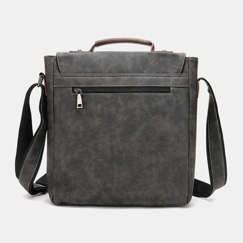 Mænd Pu Læder Multi-lommer Vintage Casual Vandtæt Åndbar Crossbody Tasker Skuldertasker