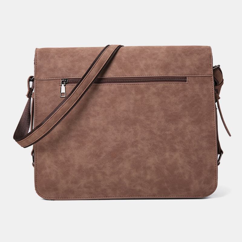 Mænd Pu Læder Multifunktion Anti-tyveri Stor Kapacitet Multi-pocket Crossbody Taske Skuldertaske