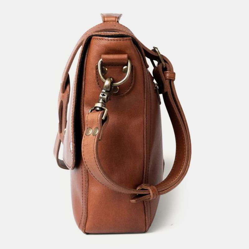 Mænd Pu Læder Multifunktion Vintage 15.6 Inch Laptop Anti-tyveri Briefcase Messenger Taske Crossbody Taske