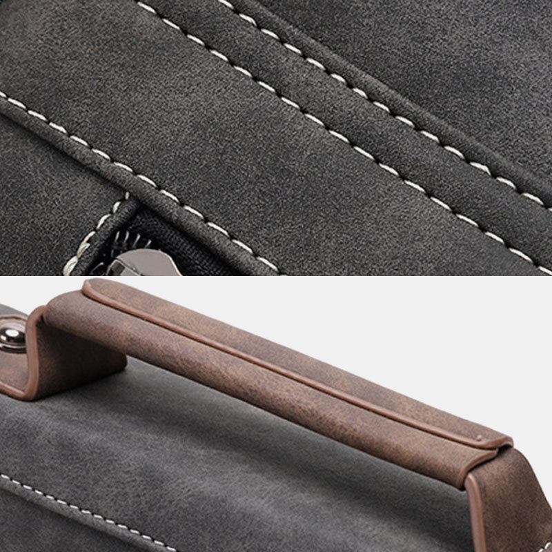 Mænd Pu Læder Stor Kapacitet Vintage Casual Vandtæt Åndbar Crossbody Tasker Skuldertasker Håndtaske