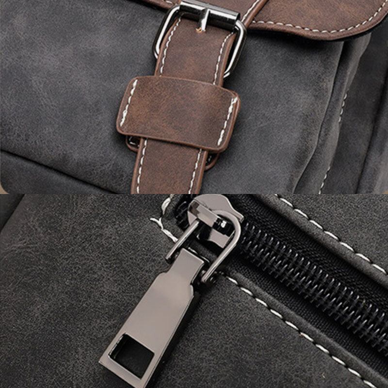 Mænd Pu Læder Stor Kapacitet Vintage Casual Vandtæt Åndbar Crossbody Tasker Skuldertasker Håndtaske