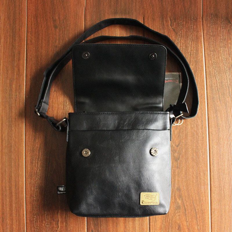 Mænd Pu Leahter Ryg Anti-tyveri Lomme Crossbody Tasker Casual 6.5 Tommer Telefontaske Messenger Taske Skuldertaske Rejsetaske