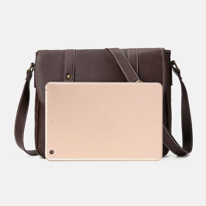 Mænd Vintage Large Capacity Multi-pocket Pu Læder Lærertaske Crossbody Taske Brief Skuldertaske