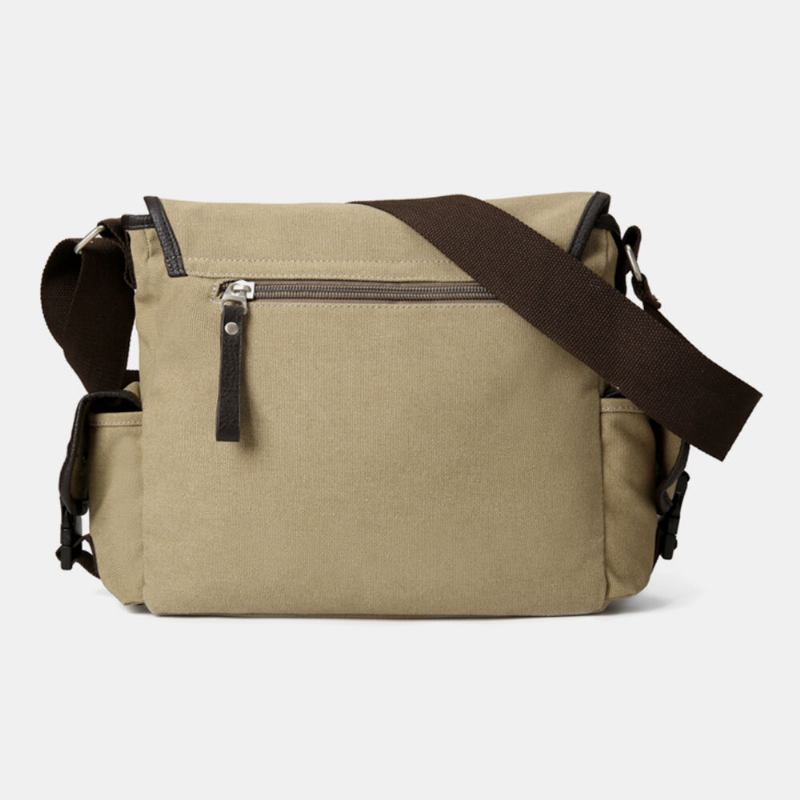 Mænd Vintage Stor Kapacitet Slidfast Canvas Crossbody Taske Casual Skuldertaske