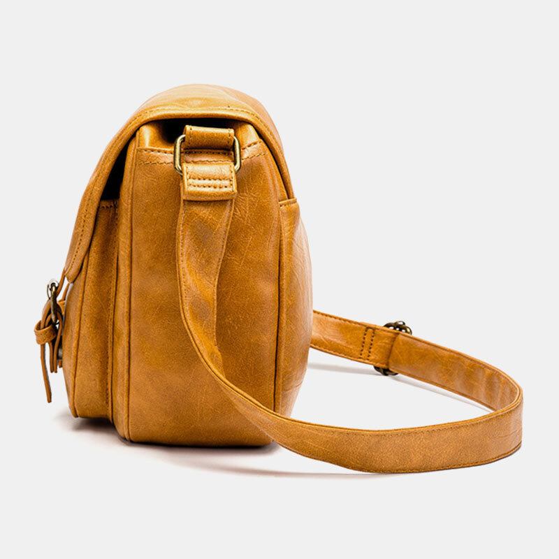 Mænd Vintage Vandtæt Multi-lommer Flap-over Imiteret Læder Crossbody Taske