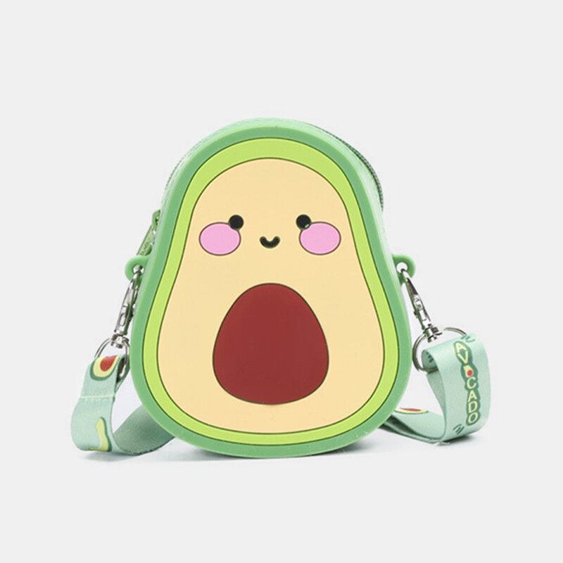 Sød Strawberry Avocado Rubber Mini Crossbody Taske