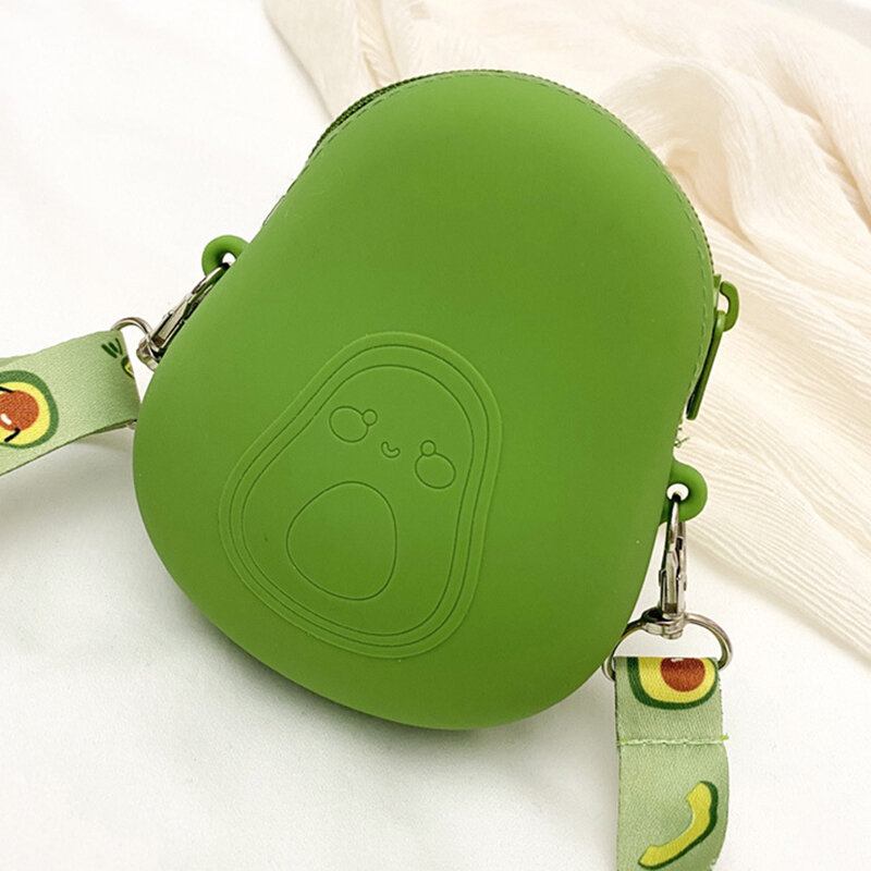 Sød Strawberry Avocado Rubber Mini Crossbody Taske