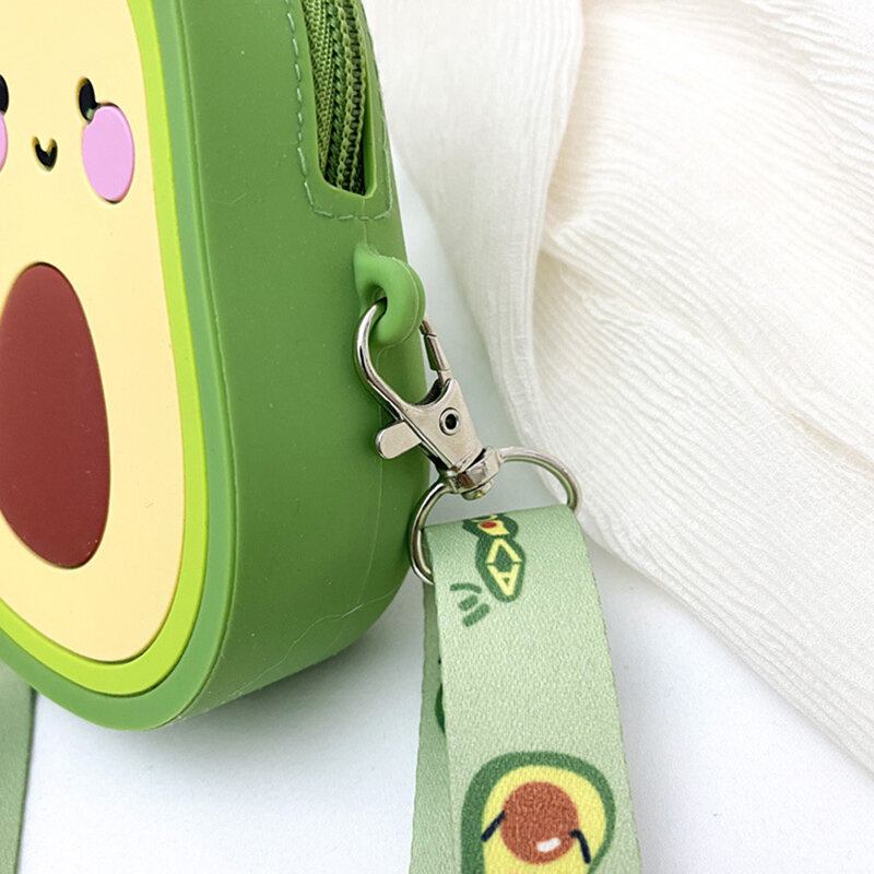 Sød Strawberry Avocado Rubber Mini Crossbody Taske