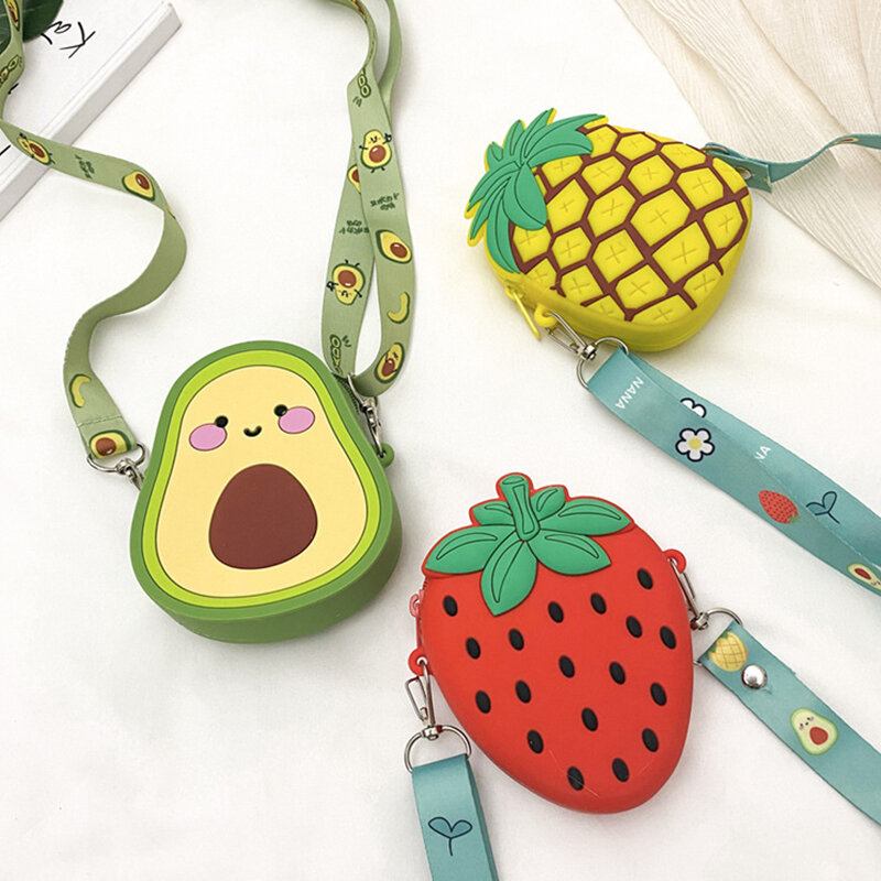 Sød Strawberry Avocado Rubber Mini Crossbody Taske