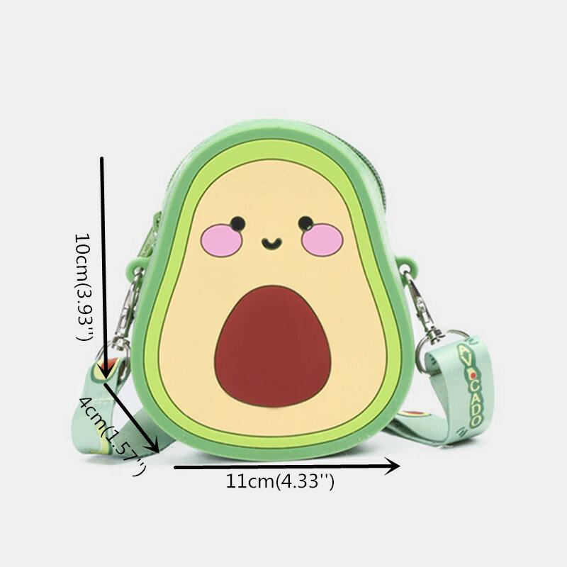 Sød Strawberry Avocado Rubber Mini Crossbody Taske