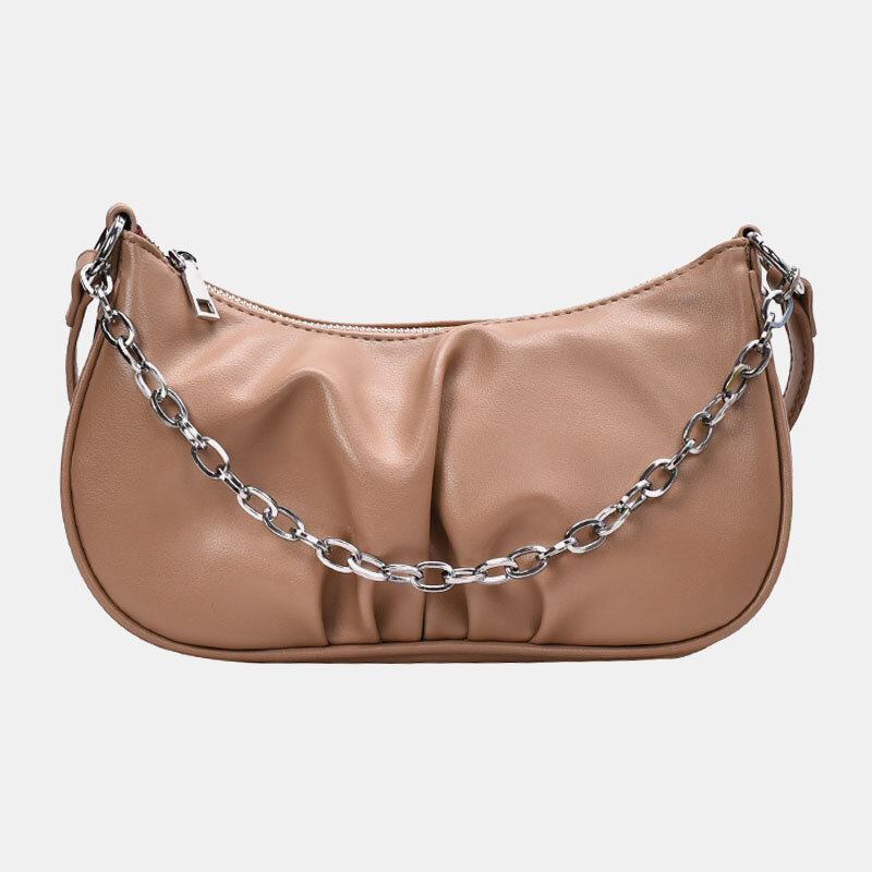 Solid Fashion Chains Satchel Skuldertaske Crossbody Taske