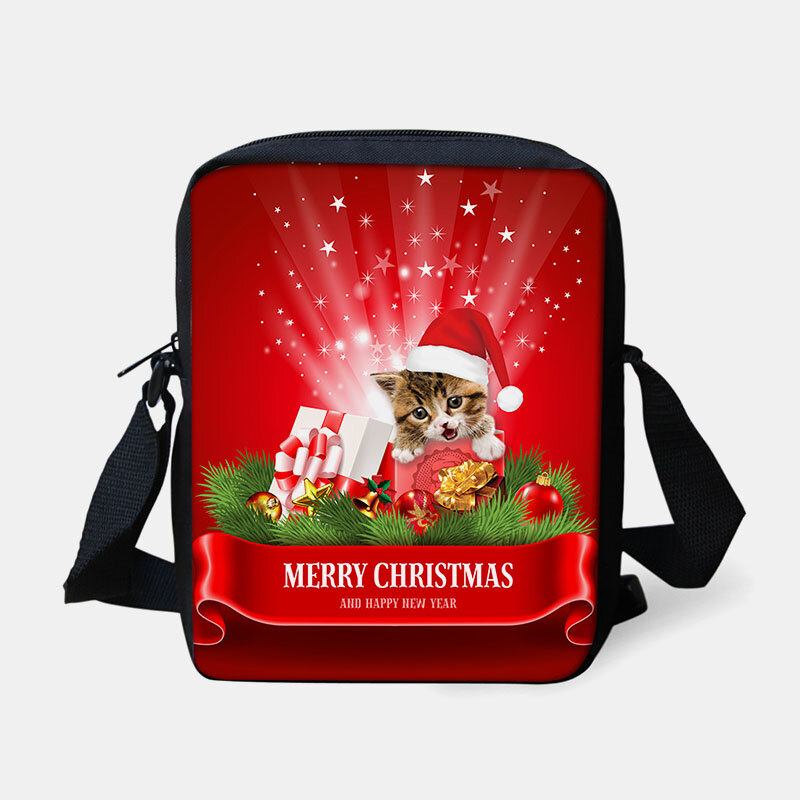 Unisex Barn Jul Sød Hund Kat Dyretryk Lille Crossbody Taske Håndtaske