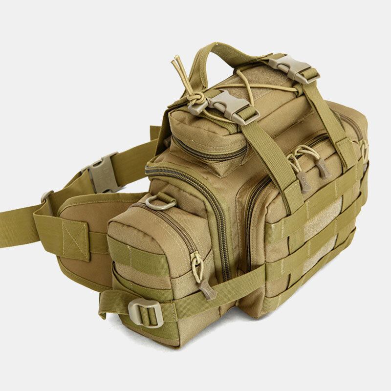 Unisex Nylon Taktisk Camouflage Udendørs Ridning Multi-bære Værktøjstaske Crossbody Taske Taljetaske