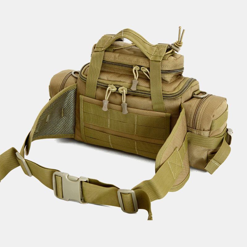 Unisex Nylon Taktisk Camouflage Udendørs Ridning Multi-bære Værktøjstaske Crossbody Taske Taljetaske