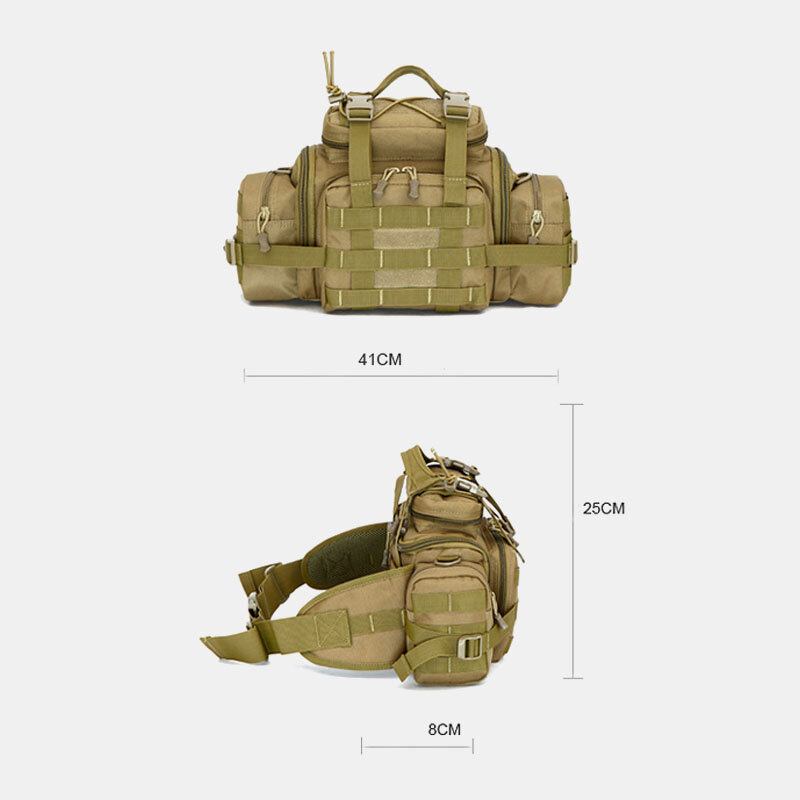 Unisex Nylon Taktisk Camouflage Udendørs Ridning Multi-bære Værktøjstaske Crossbody Taske Taljetaske