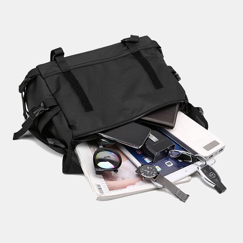 Unisex Stor Kapacitet Ryg Anti-tyveri Lomme Crossbody Tasker Minimalistisk Spænde Nylon Messenger Taske Skuldertaske