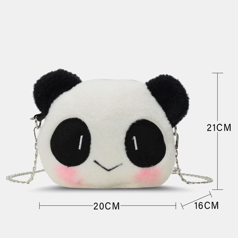 Vinter-ol Beijing 2022 Sød Panda Dacron Chain Crossbody-taske