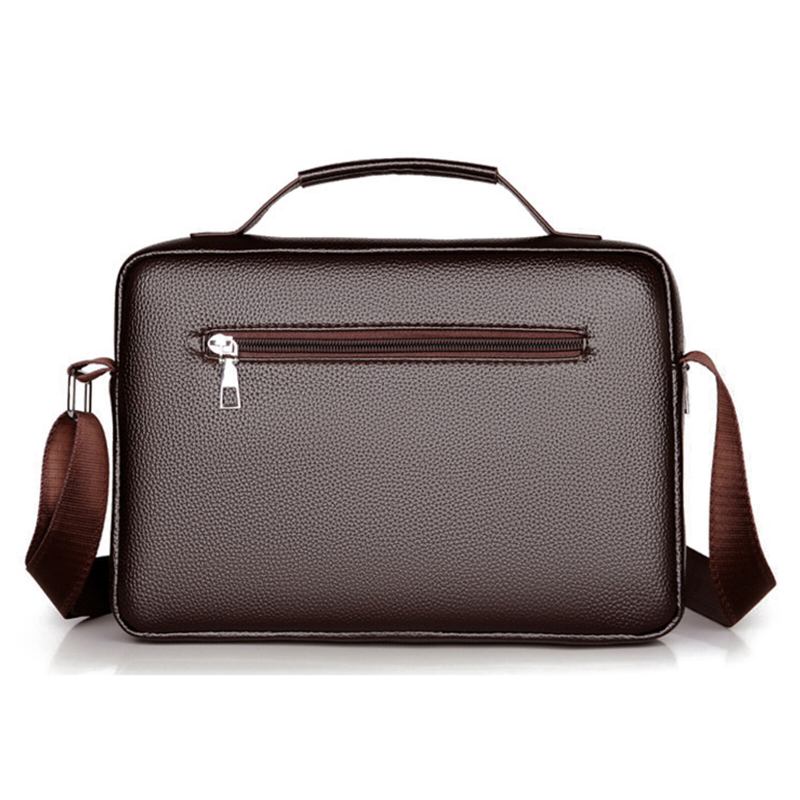 Weixier Mænd Kunstlæder Vintage Stor Kapacitet Crossbody Taske Business Multifunktionel Holdbar Briefcase Taske Messenger Bag