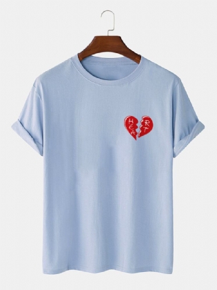 Herre 100% Bomuld Heart Broken Casual T-shirts