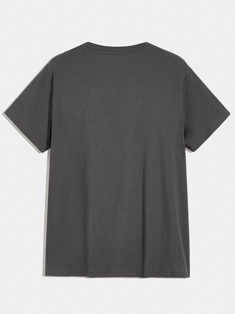 Herre Julesnemand Brystlomme 100% Bomuld Casual Tynd Kortærmet T-shirt