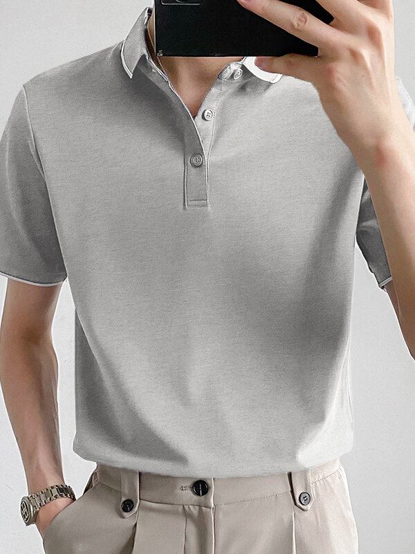 Herre Slim Contrast Farve Casual Slim Fit Basic Golf Tennis T-shirt