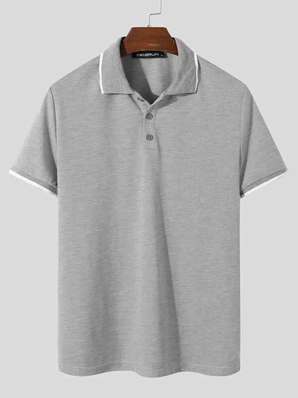 Herre Slim Contrast Farve Casual Slim Fit Basic Golf Tennis T-shirt