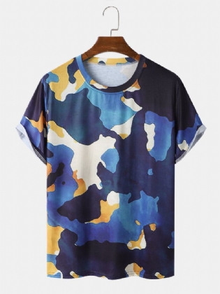 Mænd Camo Hem Cuff Graceful Leisure Alle Matchede T-shirts