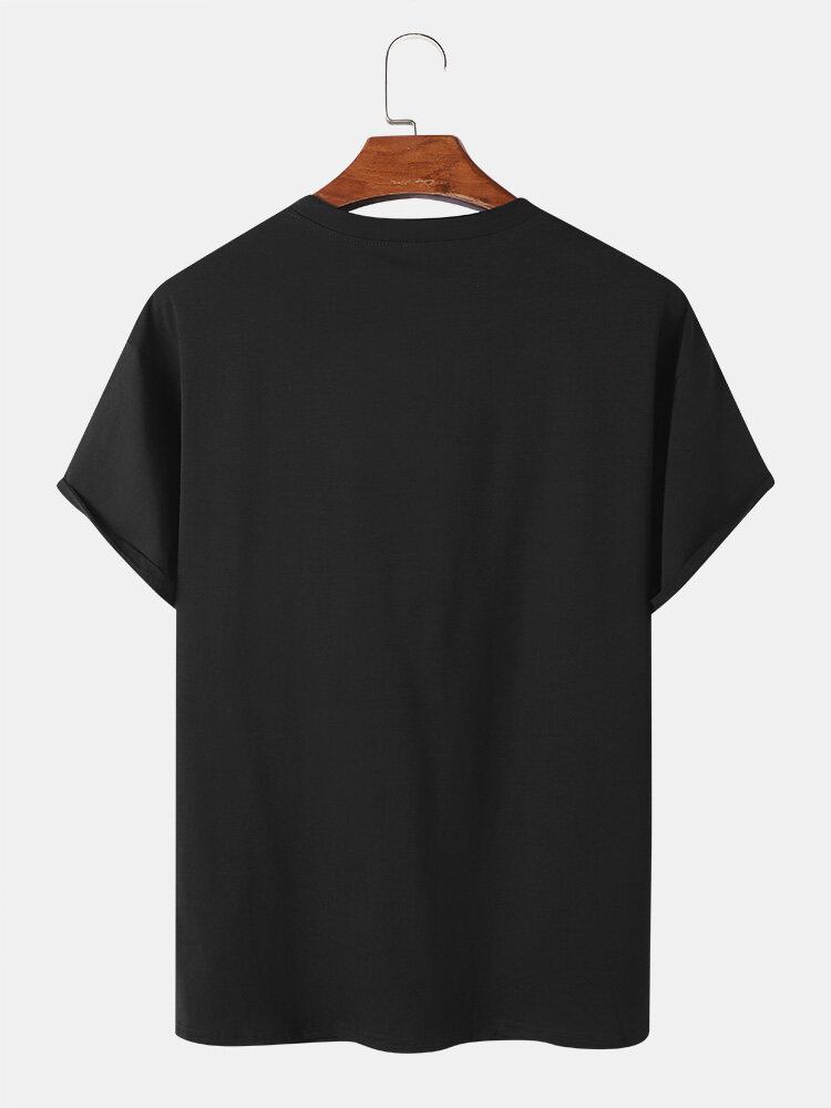 Mænd Kontrast Colorblock Hudvenlig Kortærmet Brief Style Casual T-shirt