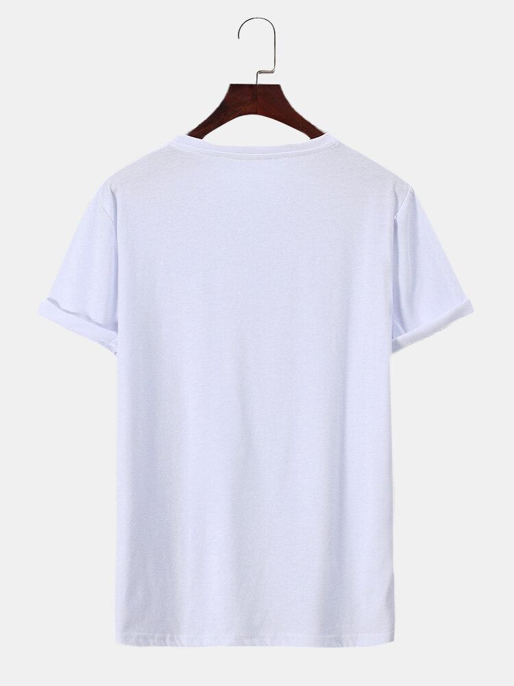 Mænd Svampetryk Rundhalsede Manchet Kortærmet Casual T-shirt