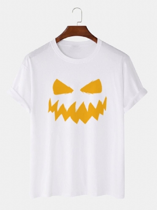 Mænds 100% Bomuld Halloween-tema Grimastryk Kortærmet T-shirt