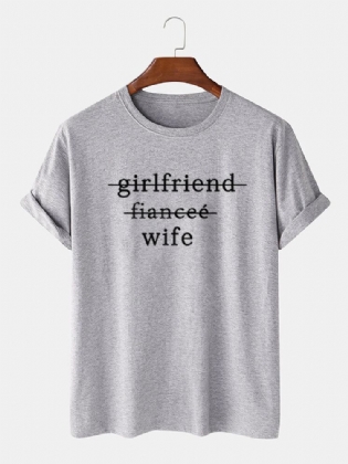 Mænds 100% Bomuld Sjove Slogantryk Simple Kortærmede T-shirts