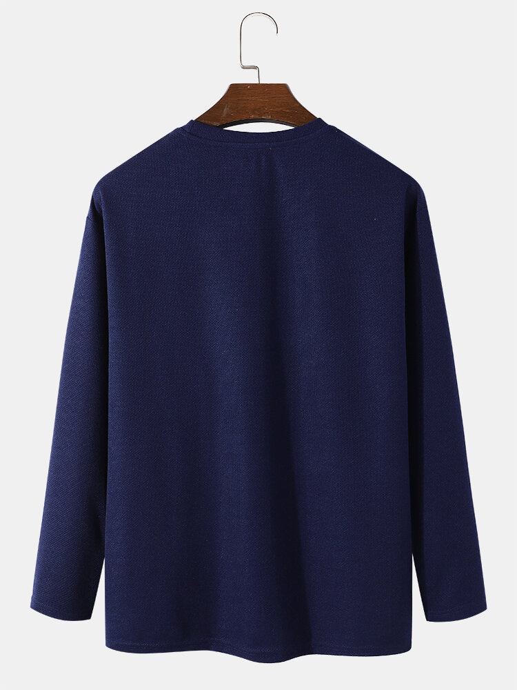 Mænds Farveblok Regular-fit Langærmet Sweatshirt