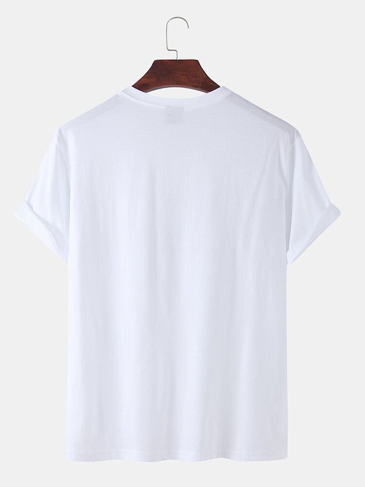 Rose-grafik Til Mænd 100% Bomuld Casual Kortærmet T-shirt