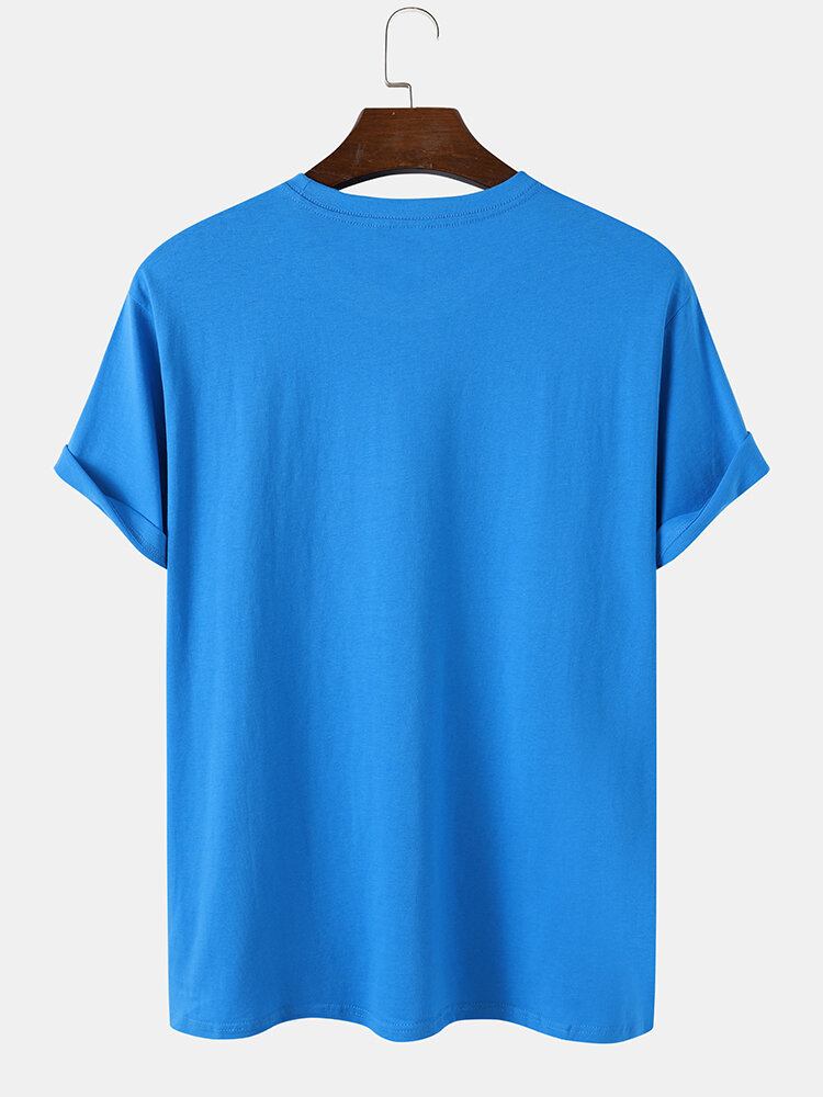 Slogantryk Til Mænd Med Hænder 100% Bomuld Casual Løs Kortærmet T-shirt