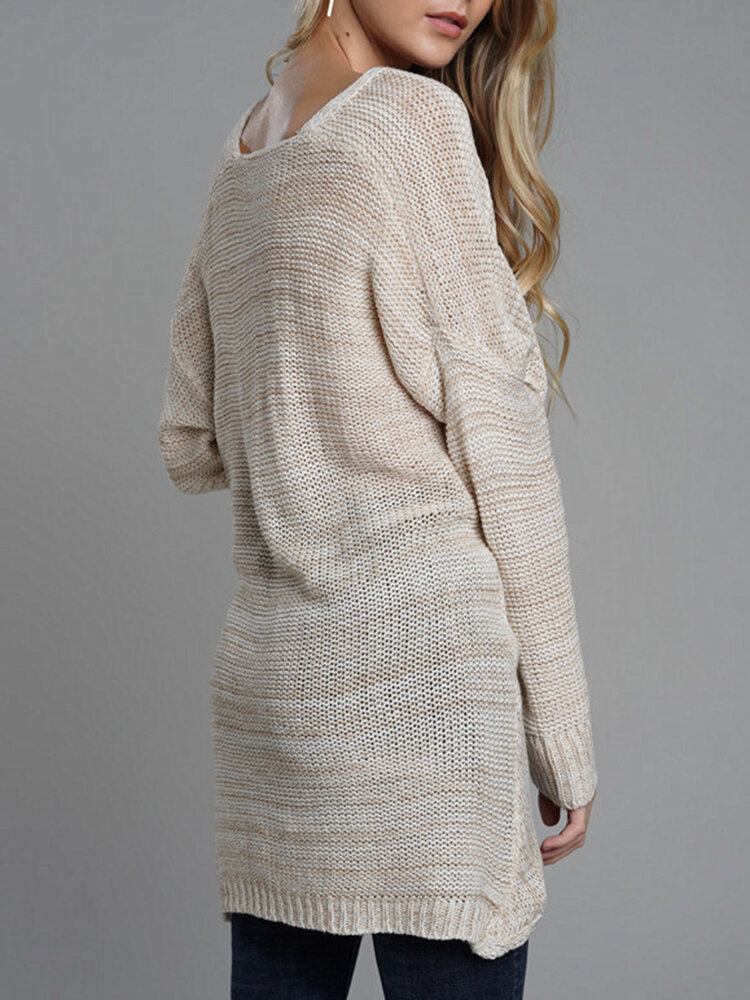 Uregelmæssig Cross Hollow Knit Casual Sweaters