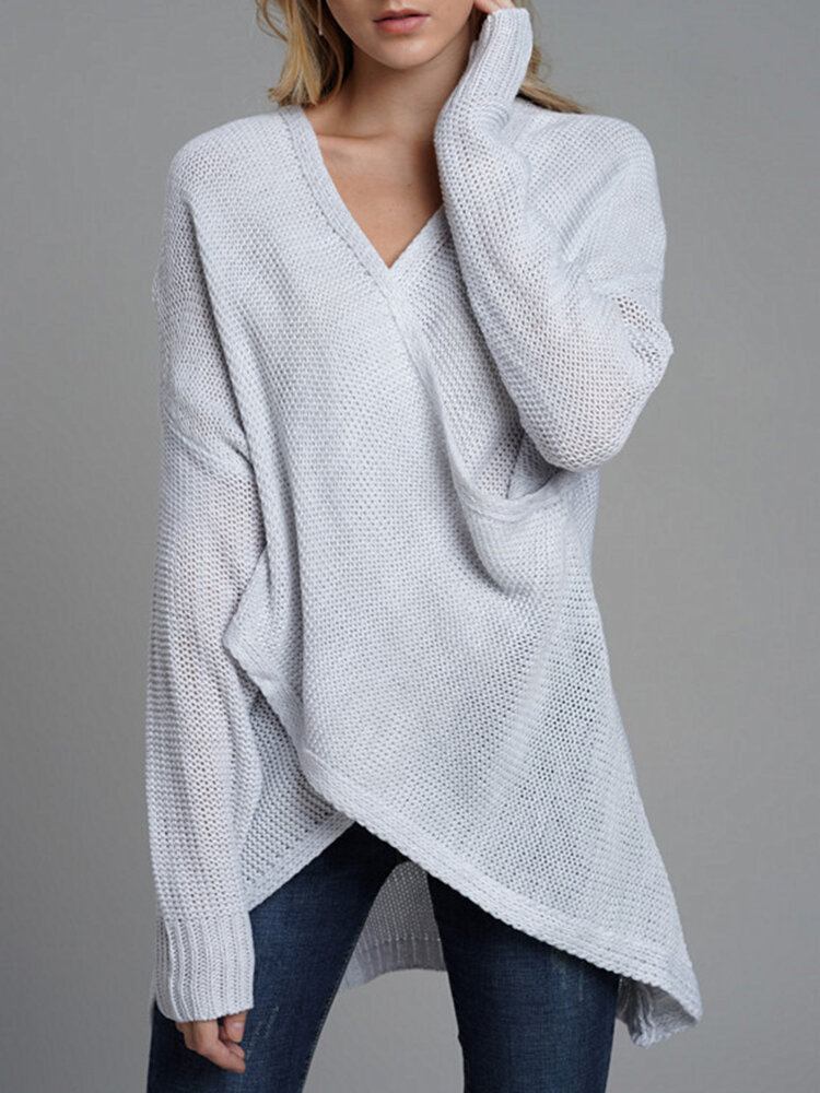 Uregelmæssig Cross Hollow Knit Casual Sweaters