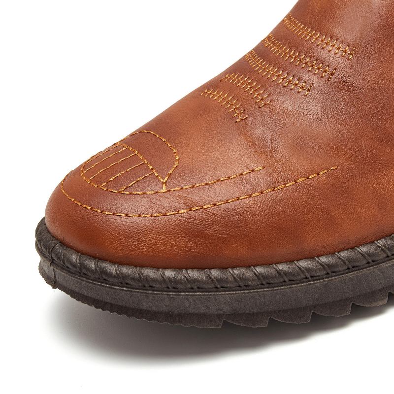 Herremode Broderede Behagelige Bløde Såler Slip-on Afslappede Flade Loafers