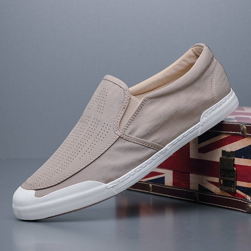 Mænd Åndbar Is Silke Blød Behagelig Sål Solid Slip On Casual Court Sko