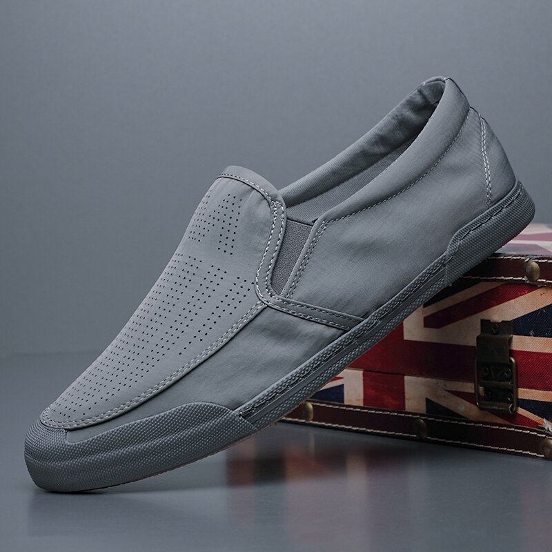 Mænd Åndbar Is Silke Blød Behagelig Sål Solid Slip On Casual Court Sko