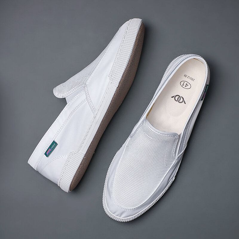 Mænd Åndbar Is Silke Skridsikker Behagelig Blød Sål Slip On Solid Casual Court Sko