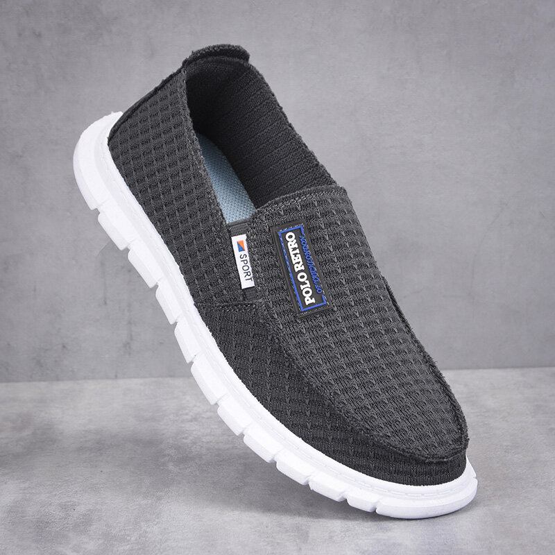 Mænd Åndbart Stof Blød Bund Letvægts Slip On Comfy Working Casual Loafers Sko