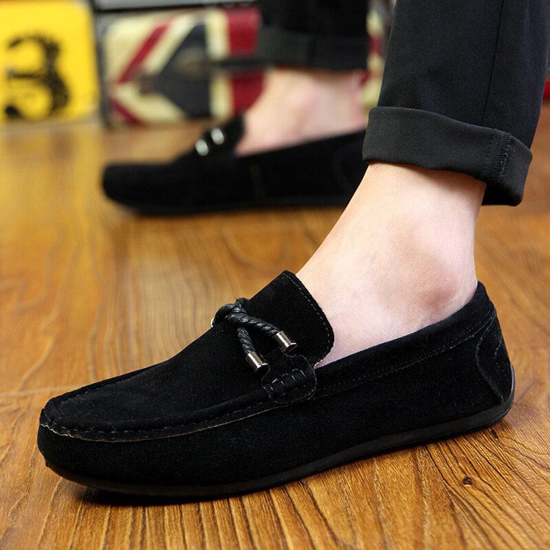 Mænd Bløde Såler Kørelærred Slip On Casual Loafers Sko