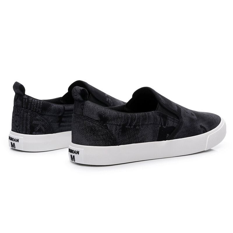 Mænd Canvas Åndbar Slip On Comfy Casual Court Flade Sko