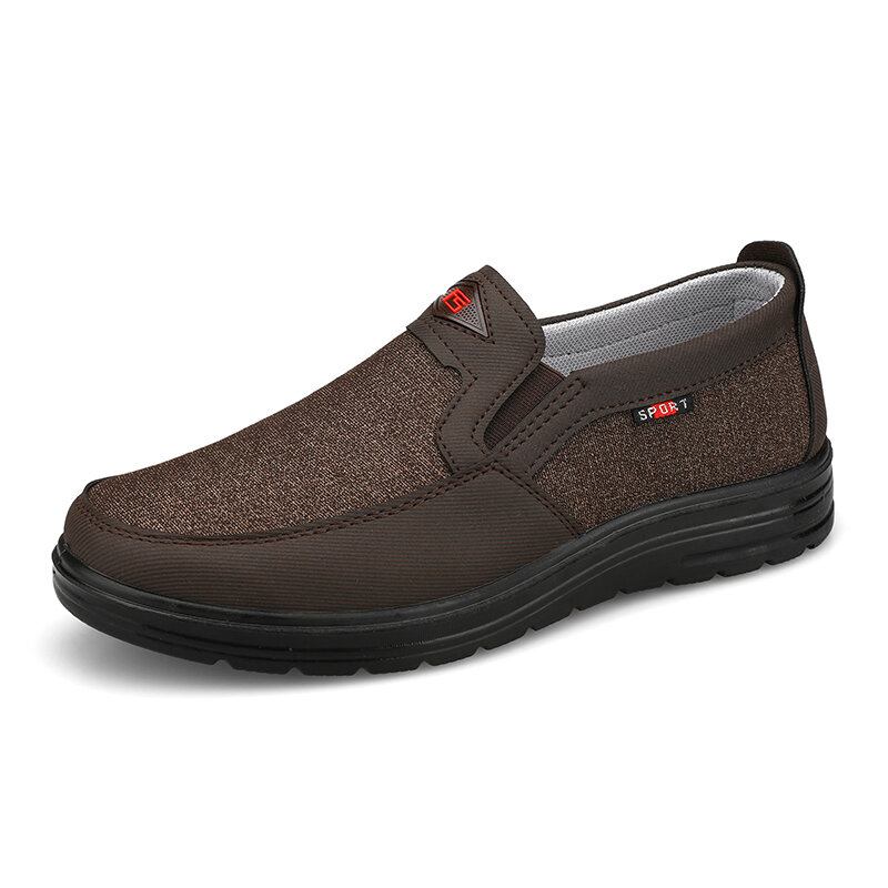 Mænd Comfy Bærbar Åndbar Klud Elastik Slip On Casual Walking Sko