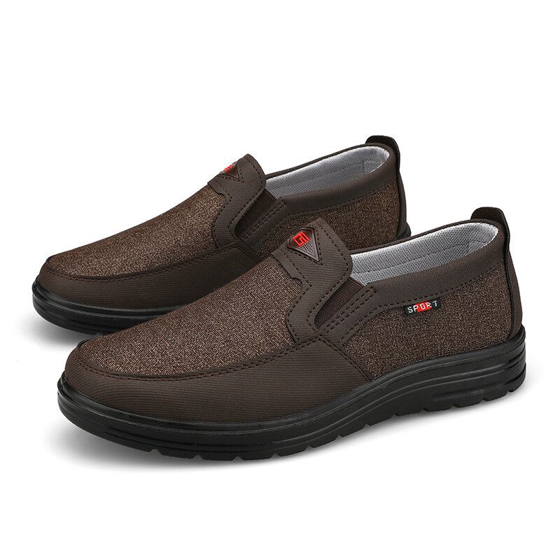 Mænd Comfy Bærbar Åndbar Klud Elastik Slip On Casual Walking Sko